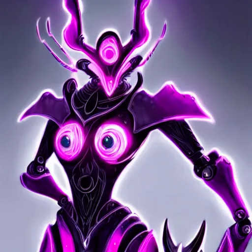 Image similar to highly detailed exquisite fanart, of a beautiful female warframe, but as an anthropomorphic elegant robot female dragoness, glowing eyes, shiny and smooth off-white plated armor, bright Fuchsia skin beneath the armor, sharp claws, robot dragon four fingered hands, and robot dragon three clawed feet, standing elegant majestic pose, full body and head shot, epic cinematic shot, professional digital art, high end digital art, singular, realistic, DeviantArt, artstation, Furaffinity, 8k HD render, epic lighting, depth of field