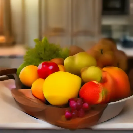 Image similar to a fruit basket on top of a kitchen table