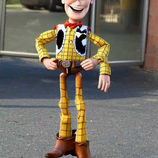 Image similar to andy from toy story thrown out the trash