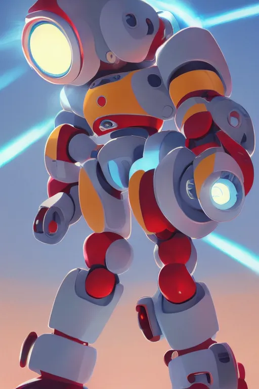 Image similar to metabots medabots medarotto medarot robot minimalist comics, behance hd by jesper ejsing, by rhads, makoto shinkai and lois van baarle, ilya kuvshinov, rossdraws global illumination ray tracing hdr radiating a glowing aura