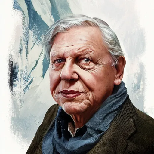 Prompt: portrait of David Attenborough as Hector Salamanca, elegant, intricate, headshot, highly detailed, digital painting, artstation, concept art, sharp focus, illustration, art by artgerm and greg rutkowski and alphonse mucha