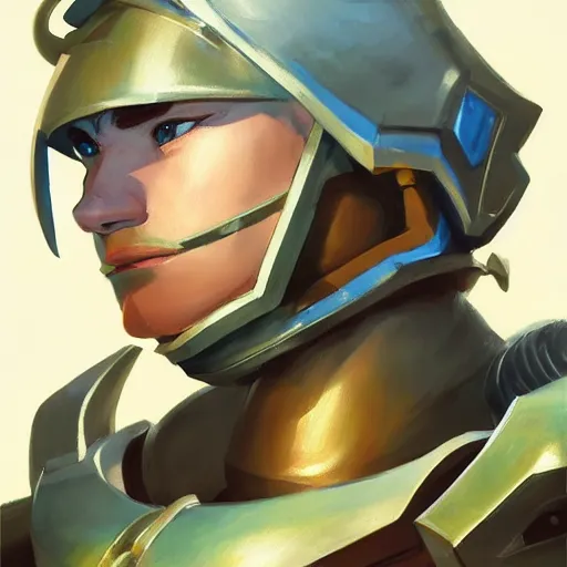 Image similar to greg manchess portrait painting of armored link from legend of zelda as overwatch character, medium shot, asymmetrical, profile picture, organic painting, sunny day, matte painting, bold shapes, hard edges, street art, trending on artstation, by huang guangjian and gil elvgren and sachin teng