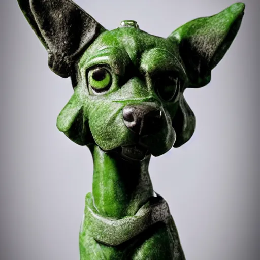 Image similar to a Jade sculpture of Scooby Doo, 4K photography, highly detailed.