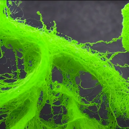 Image similar to gobs of thick green slime strands