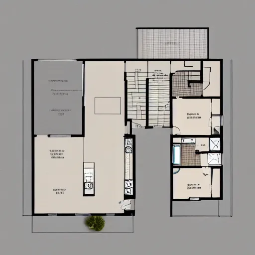 Prompt: floor plan to a modern loft