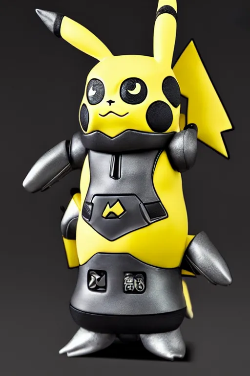 Image similar to pikachu terminator, intricate details. front on, symmetrical. industrial design. good design award, innovative product concepts, most respected design