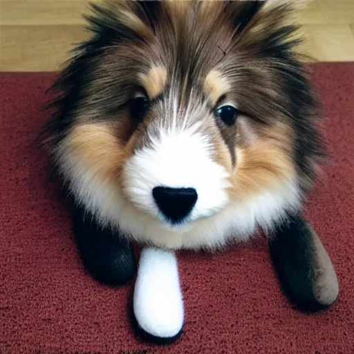 Image similar to a shetland sheepdog as a stuffed toy