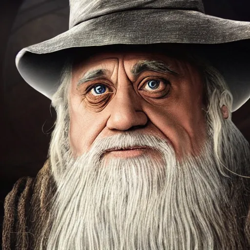 Prompt: ultra realistic illustration, danny devito as gandalf the white from return of the king, full body, high quality, highly detailed, wide angle, illustration, digital art, full color