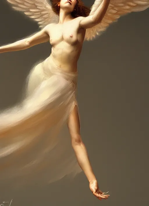 Image similar to angel dancing, highly detailed, digital illustration, trending in artstation, modern painting, smooth, sharp focus, intricate, einar jonsson, ilya repin