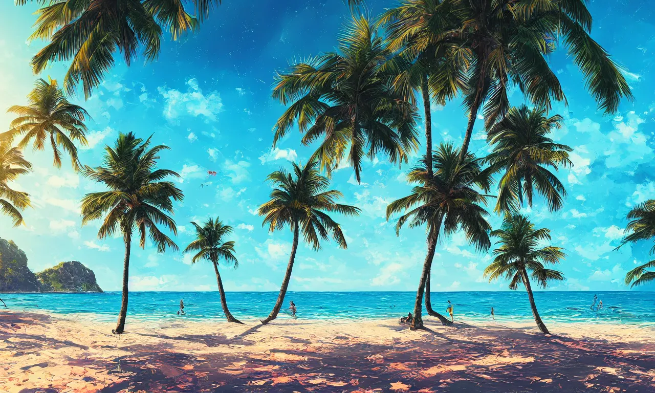 Image similar to paradise beach by alena aenami artworks in 4 k