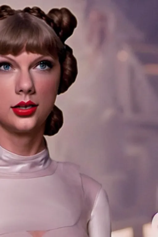 Image similar to taylor swift as princess leia, still from a new hope