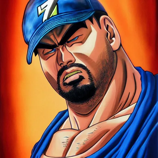 Image similar to ultra realistic portrait painting of big pun, art by akira toriyama, 4 k, dragon ball artstyle, cel shaded, highly detailed, epic lighting