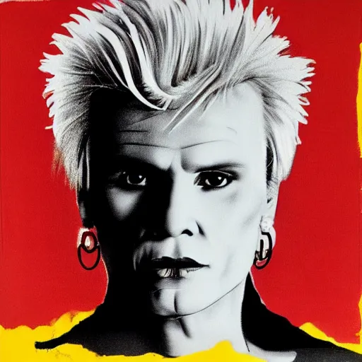 Image similar to billy idol by andy warhol, hd, detailed, 4 k, award winning