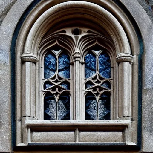 Image similar to ornate symmetrical spiral cathedral window with stonework, very beautiful, photograph, high definition