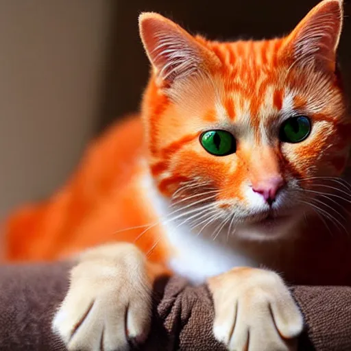 Image similar to left eye blinking orange cat, beautiful, realistic,