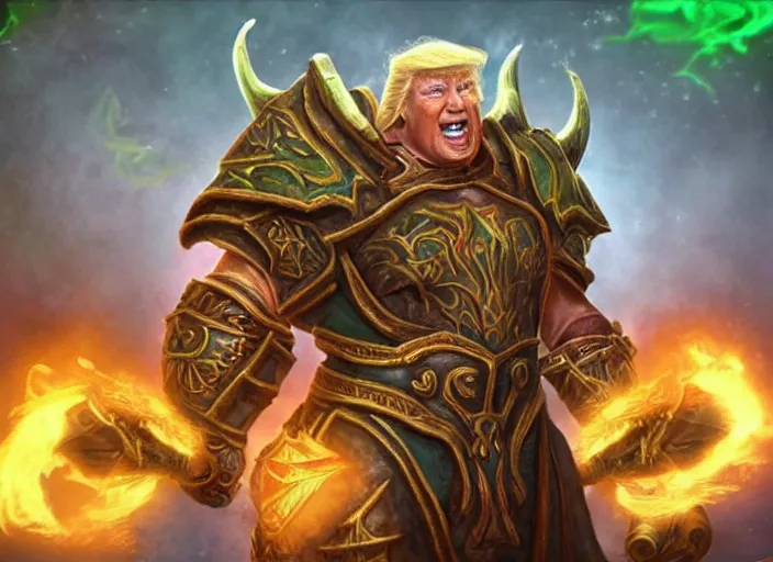 Prompt: donald trump as sargeras in world of warcraft