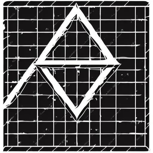 Prompt: Occult Triangle Vector Icon, Black and white