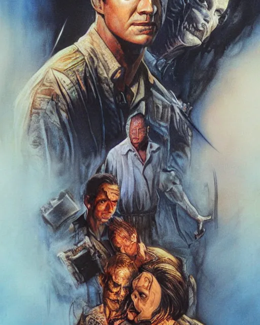 Prompt: brendan frasier in the mummy,, airbrush, drew struzan illustration art, key art, movie poster