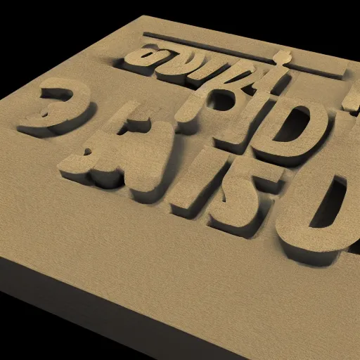 Image similar to an rendering of 3 d text of a