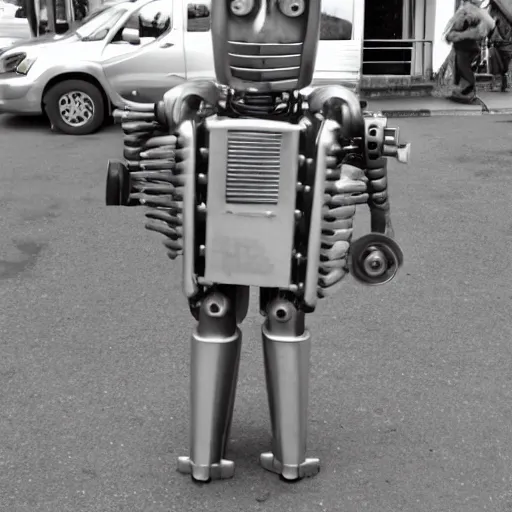 Image similar to photo. mechanical man