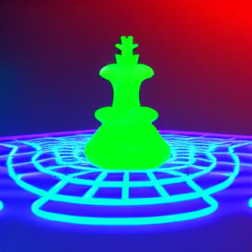 Prompt: queen chess piece made of neon lights, chessboard made of cresting ocean grid, digital forest, high quality architectural art , Isometric 3D Fantasy turtle, Smoth 3D Illustration, Cinematic Matte Painting, soft render, Servando Lupini, handpaint texture, Blender, 3DCoat