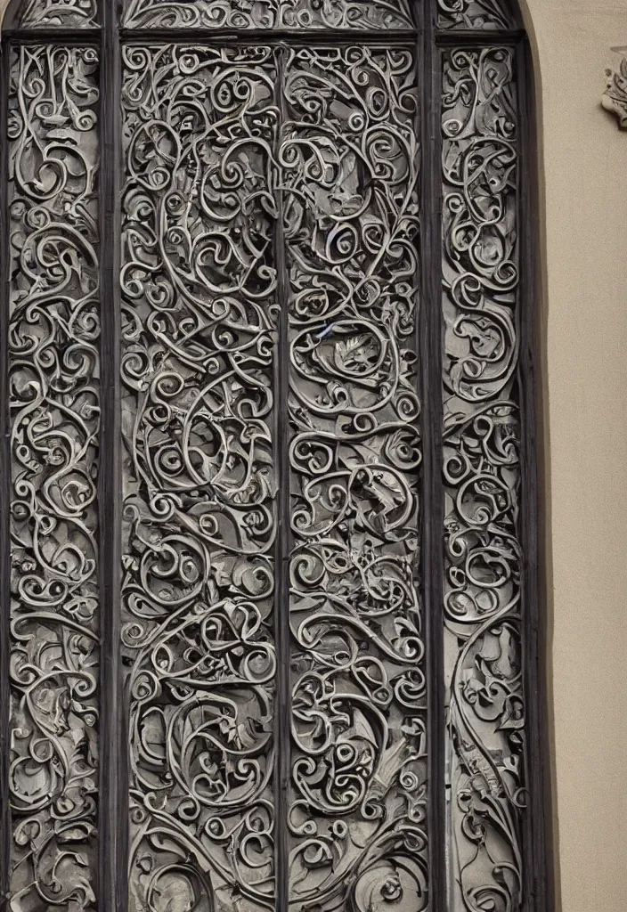 Prompt: photo of a beautiful window, intricate details, art nouveau, iron frame, world of warcraft