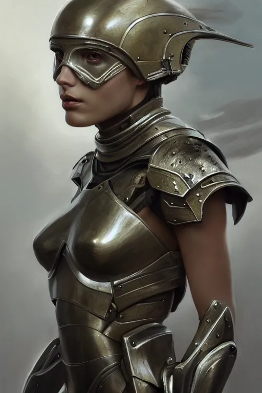Prompt: a photorealistic painting of an attractive young girl, partially clothed in dull metal-plated battle armor, olive skin, long dark hair, beautiful bone structure, symmetric facial features, perfect eyes, intricate, elegant, slim natural physique, digital painting, concept art, finely detailed, illustration, sharp focus, minimal artifacts, from Metal Gear, by Greg Rutkowski, in the style of Ruan Jia and Mandy Jurgens and Artgerm and William-Adolphe Bouguerea, trending on Artstation, award winning