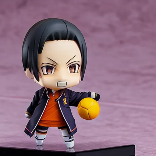 Image similar to tanaka from haikyu as an anime nendoroid of, detailed product photo