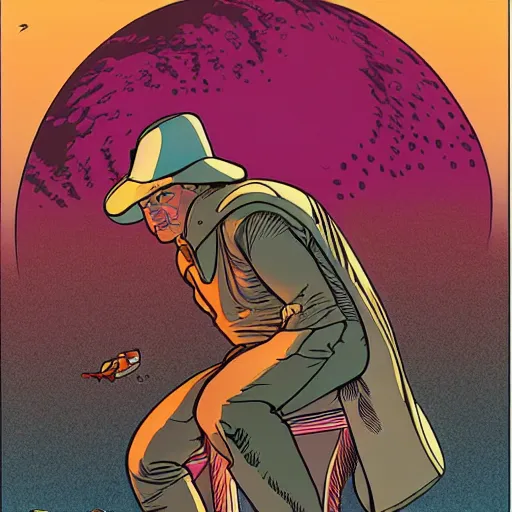 Prompt: jason bateman retro minimalist portrait moebius starwatcher comic by jean giraud, 8 k