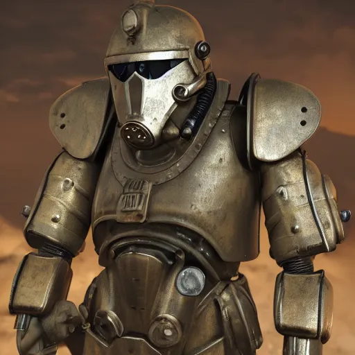 Image similar to a soldier wearing a full set of steam - powered power armor, steampunk, 3 d render octane, ray tracing, ultra high detail, photorealistic