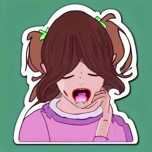 Image similar to sticker cute girl is crying