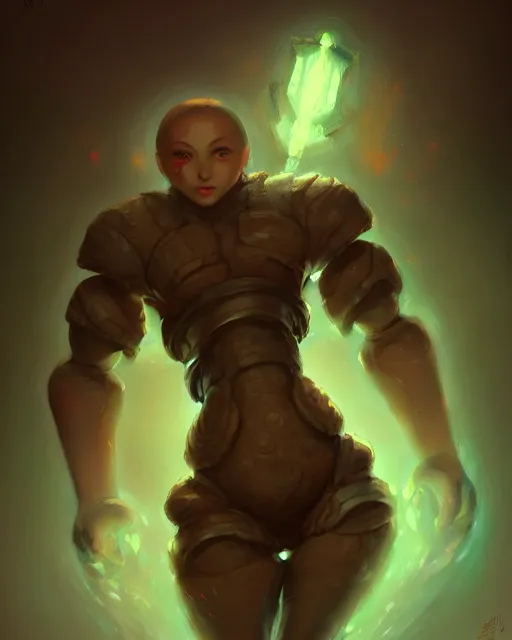 Prompt: a painting of a beautiful golem, an ultrafine detailed painting by ross tran, centered full body, featured on deviantart, fantasy art, detailed painting, deviantart, anime