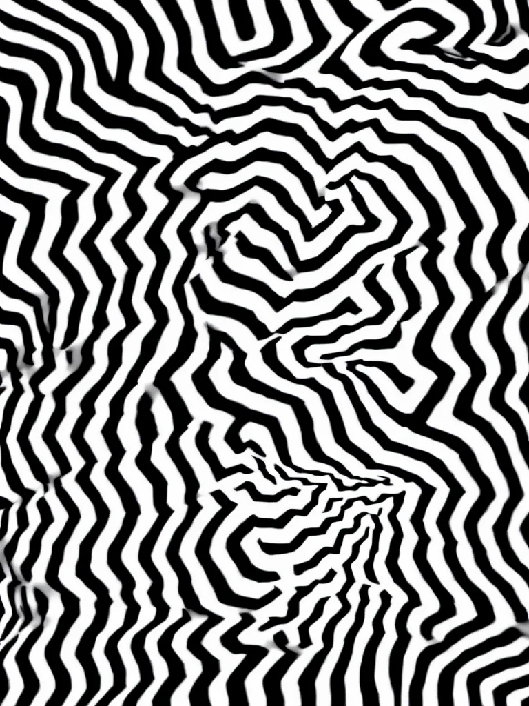 Image similar to a beautiful female face made of illusory motion dazzle camouflage perlin noise optical illusion