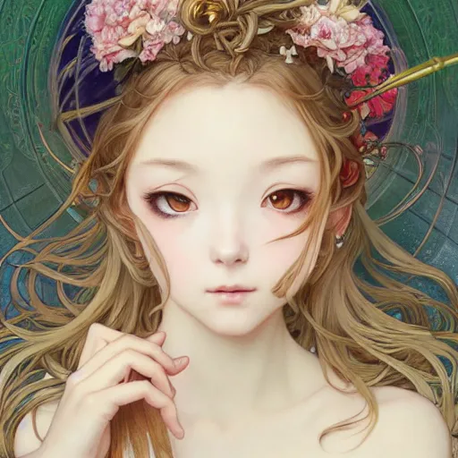 Prompt: a masterpiece ultrarealistic ultradetailed anime portrait of beautiful anime girl in bunny costume baroque renaissance. medium shot, intricate, elegant, by stanley artgerm lau, wlop, alphonse mucha, rossdraws, andrei riabovitchev, yoshitaka amano. in style of hayao miyazaki. flower background my james jeand and takashi murakami.