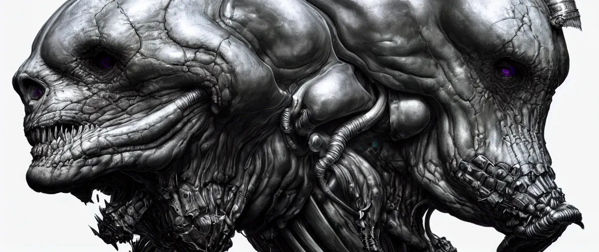 Image similar to hyperrealistic highly detailed side bust of chrome Jötunn smirking sharp concept art wayne barlowe hannah yata cinematic lighting 8k low angle shallow depth of field