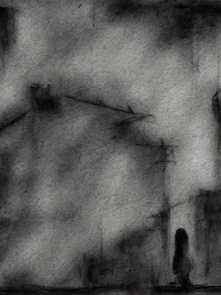 Image similar to derealization in the dark concept art, blunt borders, rule of thirds