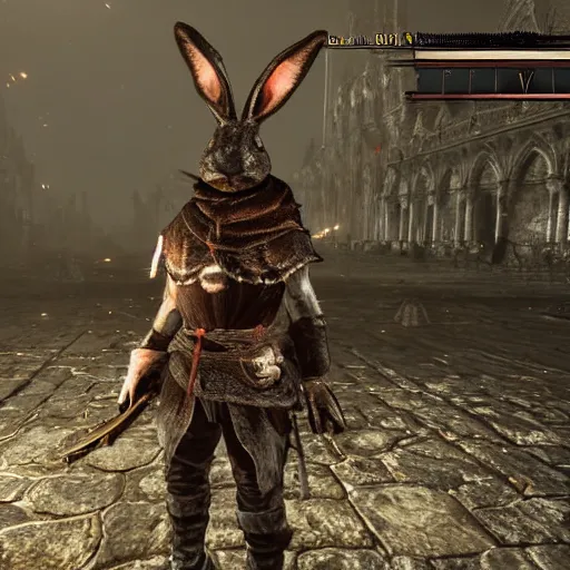 Image similar to a rabbit in the video game Dark Souls 3