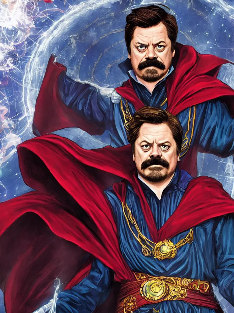 Image similar to Ron Swanson as Doctor Strange