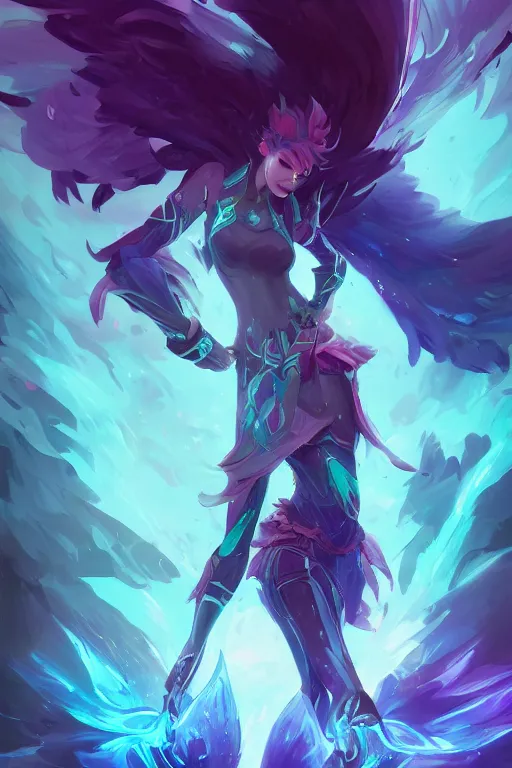 Prompt: anivia league of legends wild rift hero champions arcane magic digital painting bioluminance alena aenami artworks in 4 k design by lois van baarle by sung choi by john kirby artgerm and greg rutkowski and magali villeneuve mage fighter assassin