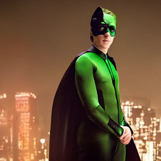 Image similar to film still of Paul Dano as Riddler in a new Batman movie