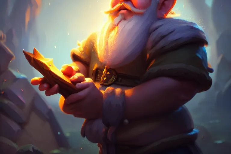 Image similar to [ important ] amazing portrait of funny gnome ], hearthstone splash art, deiv calviz, splash art, natural light, elegant, intricate, fantasy, atmospheric lighting, by greg rutkowski, hearthstone splash art, hd wallpaper, ultra high details, cinematic composition, insanely well composed