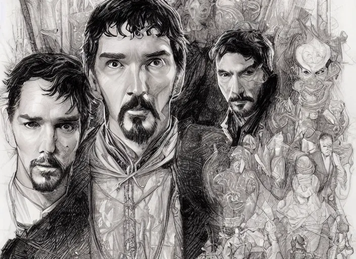 Image similar to a highly detailed ghostly portrait of stephen strange, james gurney, james jean