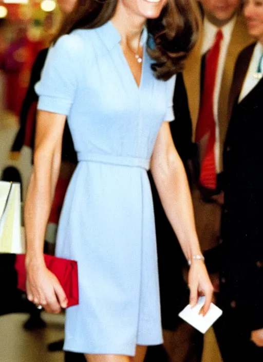 Image similar to candid photo of kate middleton in a shopping mall in the 1990s