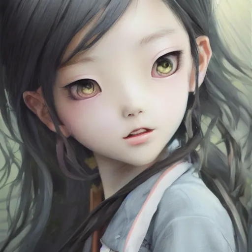 Prompt: dynamic composition, motion, ultra-detailed, incredibly detailed, a lot of details, amazing fine details and brush strokes, colorful and grayish palette, smooth, HD semirealistic anime CG concept art digital painting, watercolor oil painting of a Korean schoolgirl, by a Chinese artist at ArtStation, by Huang Guangjian, Fenghua Zhong, Ruan Jia, Xin Jin and Wei Chang. Realistic artwork of a Chinese videogame, gradients, gentle an harmonic grayish colors.