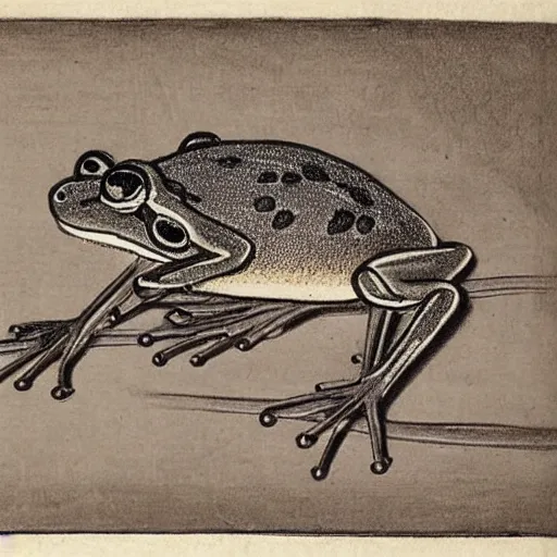 Prompt: drawing of a frog from 1 7 9 0 by ito jakuchu