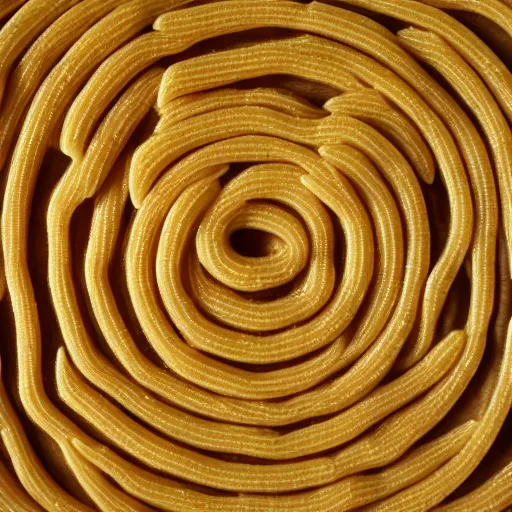 Image similar to the planet jupiter constructed from pasta