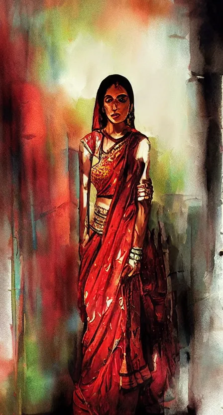 Image similar to desi, artwork by salman toor, cinematic light, atmospheric effects