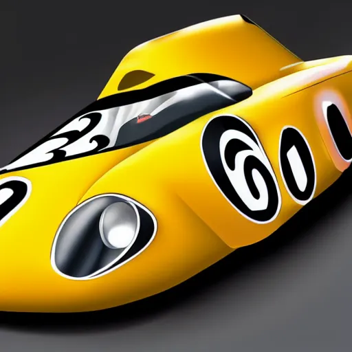 Prompt: 1960's racing car, art style of GIGAR