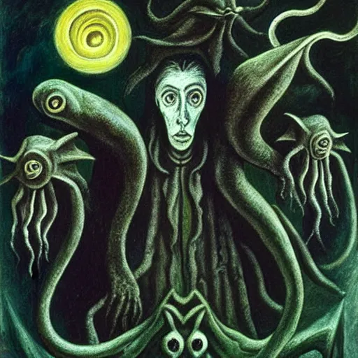 Image similar to the call of cthulhu by leonora carrington and h. p. lovecraft