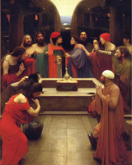 Prompt: the nine spheres of heaven from dante's divine comedy, painting by john william waterhouse and edwin longsden long and theodore ralli and nasreddine dinet, oil on canvas. cinematic, hyper realism, dramatic lighting, high detail 8 k